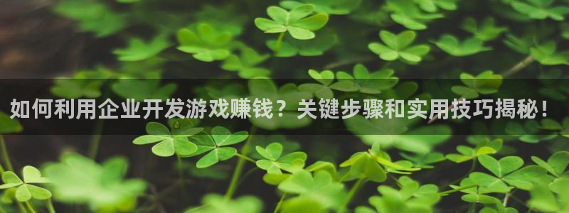 沐鸣2平台代理注册：如何利用企业开发游戏赚钱？关键步骤和实用技巧揭秘！